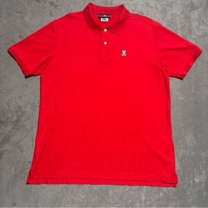 Psycho Bunny Mesh Polo Shirt Mens Extra Large Red Tennis Golf Rugby